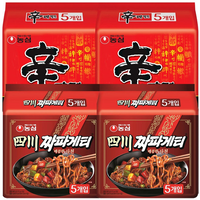 [ 농심 ] 사천 짜파게티 10개 + 신라면 10개, 1세트