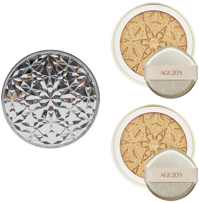 에이지20S 에이지투웨니스 최신상 쿠션 3D 터치 하이 커버 쿠션, 1개, 3D 실버 23호 본품1개 리필2개