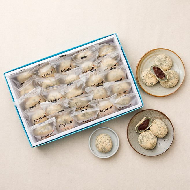 시루아네 콩쑥개떡 개별포장 (60g*25개), 1박스(보자기+쇼핑백), 60g