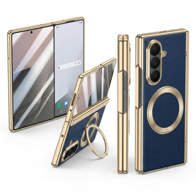 ELVO 갤럭시 폴드7 힌지보호 거치대 프라이버시 강화유리필름 맥세이프 거치대 케이스