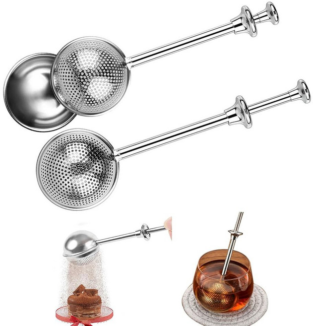 스테인리스 스틸 루즈 IN 스티퍼 더스트 슈가 작동하는 스트레인저 셰이커 손으로 시프터, 2