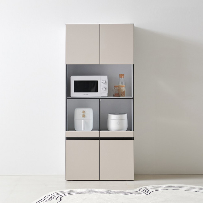 베로카 키큰 광파오븐 렌지대 밥솥 다이 주방 선반 800, 4단, 미스트베이지