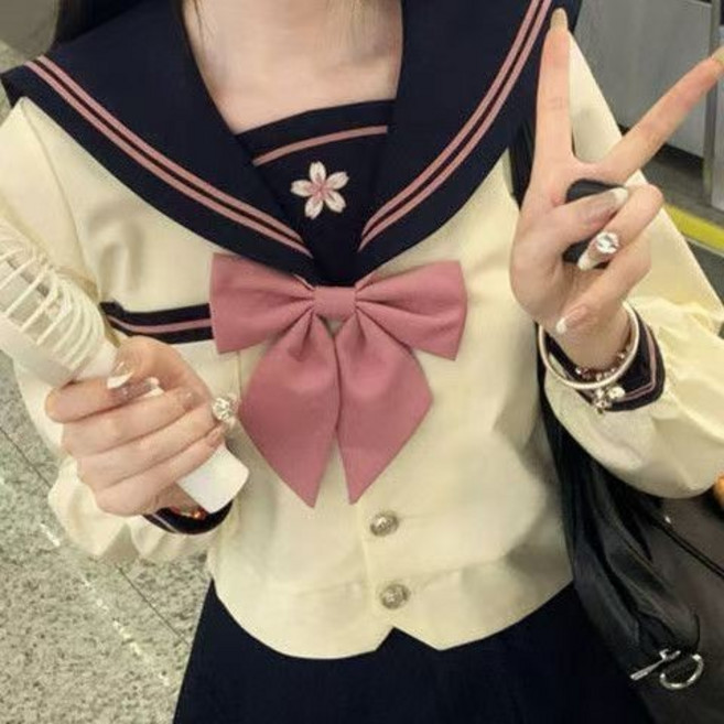 小野中 JK水手服學院風長袖上衣附領結