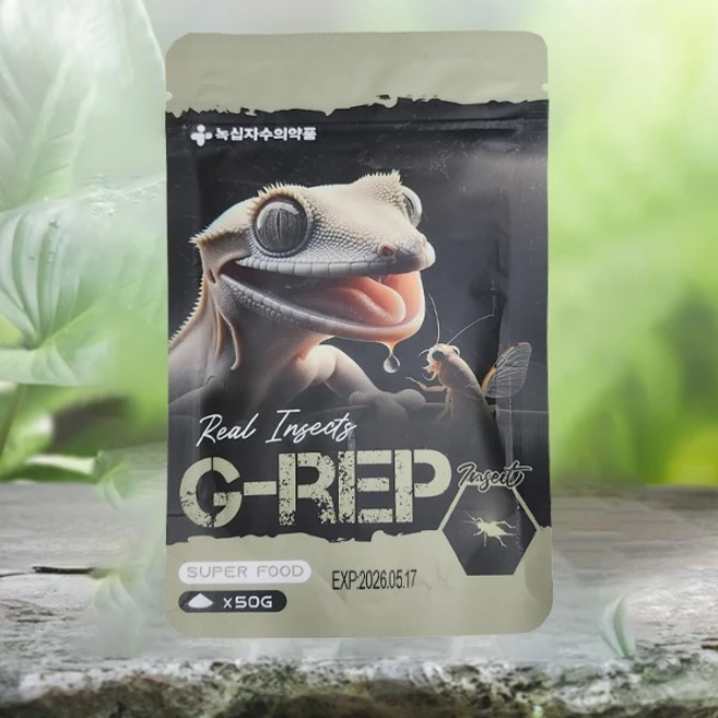 녹십자 지렙 G-REP 곤충맛 슈퍼푸드 크레스티드 게코사료, 1개, 50g - 쿠팡