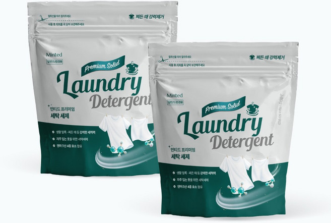 민티드 고체효소 세탁 캡슐세제, 60개입, 2개