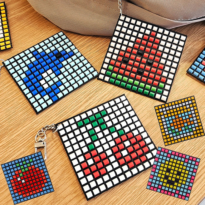 미니 비즈발 만들기 DIY 키트 옵션 / 컬러비즈 펄러비즈 비즈키링 도트 픽셀 하마비즈, 돌고래