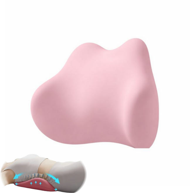 요추전만 허리베개 디스크 하지 방사통 요추전만 쿠션 지지대, 핑크