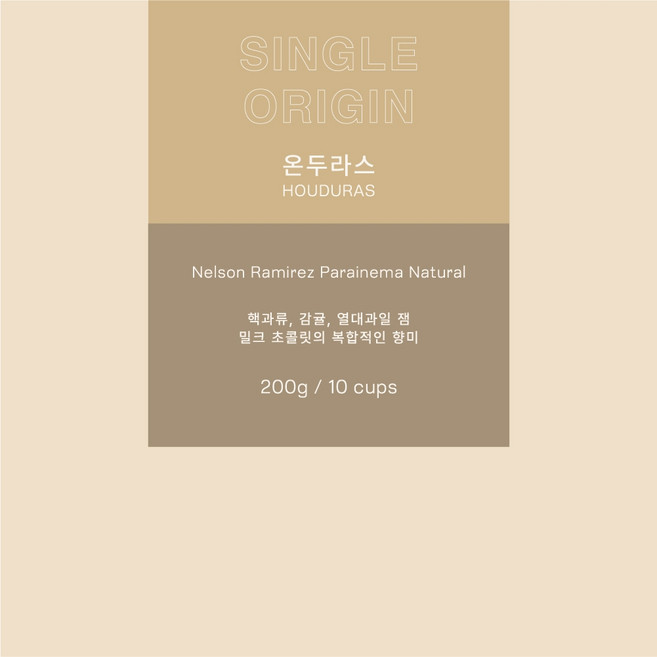 [스페셜티 원두] 200g - 온두라스 넬슨 라미레즈 파라이네마 내추럴, 1개