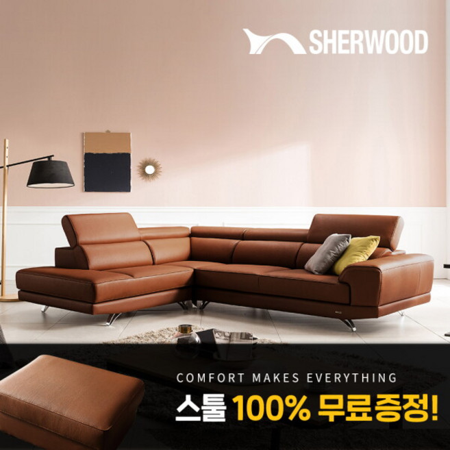 [쉐우드가구] (스툴/쿠션증정) 로랜 6인용 카우치 코너형 이태리 천연통가죽 기능성 소파, 색상 / 타입:네이비 / 카우치 코너형(우형)