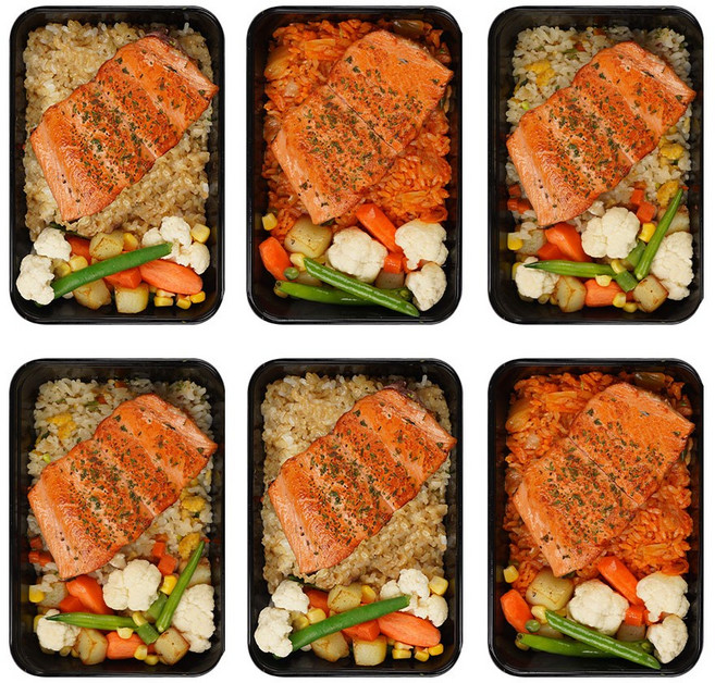 [식스밀 연어 스테이크 6키트] 단백질 다이어트 식단 도시락 벌크업 냉동 고단백 직장인 간편 배달 신제품, 1세트, 345g