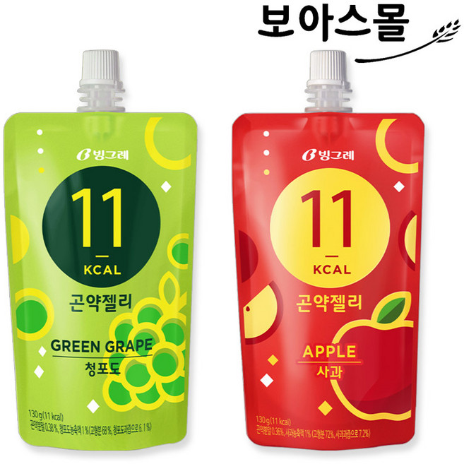 빙그레 곤약젤리 130g 청포도 x 5개 + 사과 x 5개