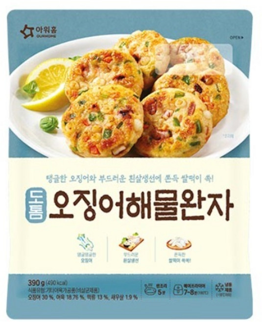 냉동 아워홈 도톰해물완자 오징어해물완자 390g, 1개