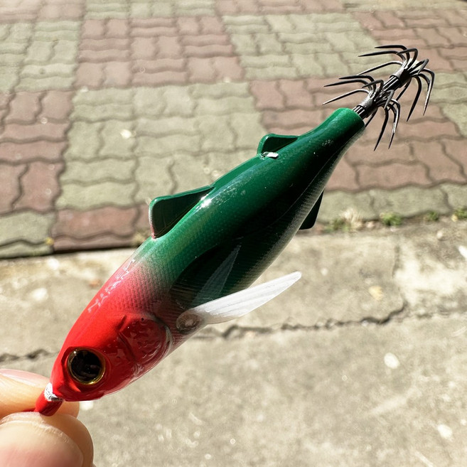 다이나미스 니켄 24 NEW 나래 에기 쭈꾸미 갑오징어 물고기형 쭈갑 에기, 1개, 7g, #1 레드그린