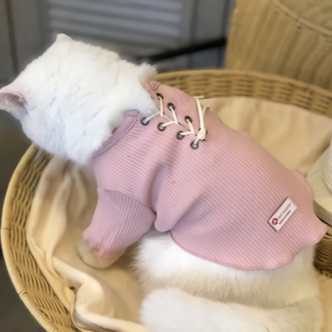 애견용품 프로방스 평상복 강아지 고양이옷 티셔츠, 핑크, 1개