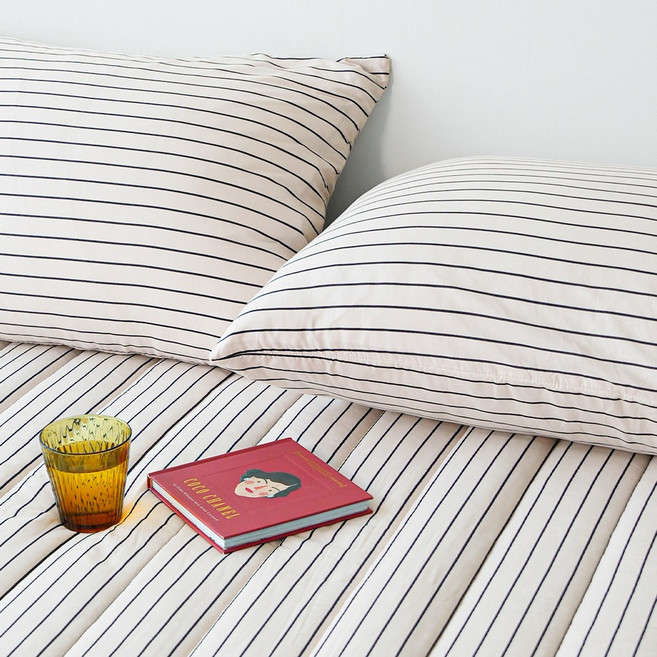 온기브 캔디샵 먼지없는 알러지케어 스트라이프 사계절 호텔 침대패드 4colors(SS/Q), 만다린밀크