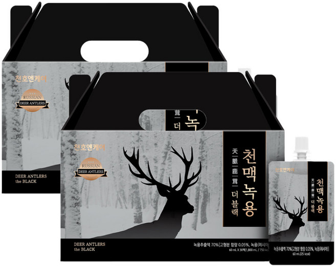 천호엔케어 러시아 천맥녹용 더블랙 60ml x 30p, 1.8L, 2개