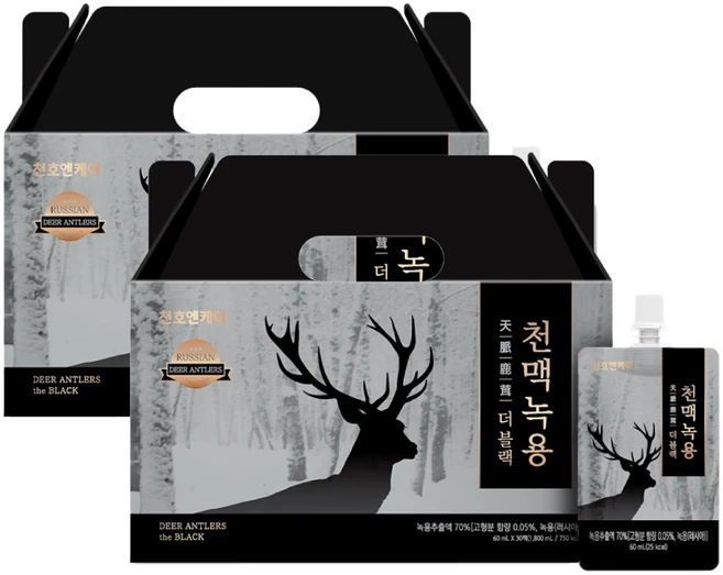 천호엔케어 러시아 천맥녹용 더블랙 60ml x 30p, 1.8L, 2개 - 쿠팡