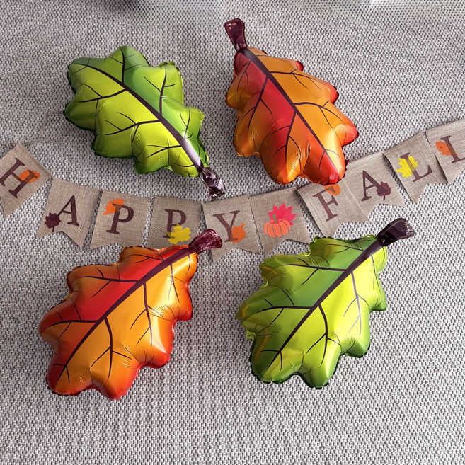 가을 풍선세트 나뭇잎 풍선 추수감사절 땡스기빙 happy fall 린넨가랜드 심플