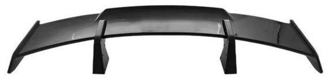 펀칭 없는 MP 대형 테일 고정 윙 탄소 그레인 GT 스포일러 범용 자동차 액세서리 개조, [01] Bright black