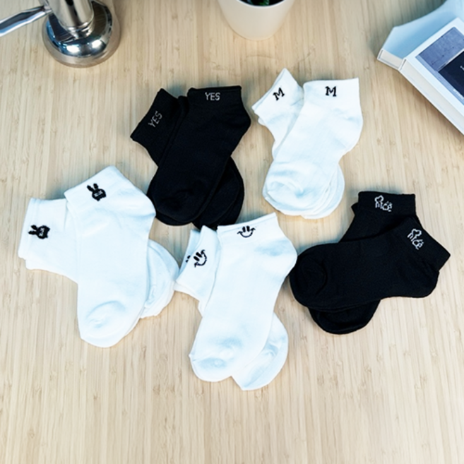 슈아미 심플한 여학생 양말 중학생 삭스 5종 10결레