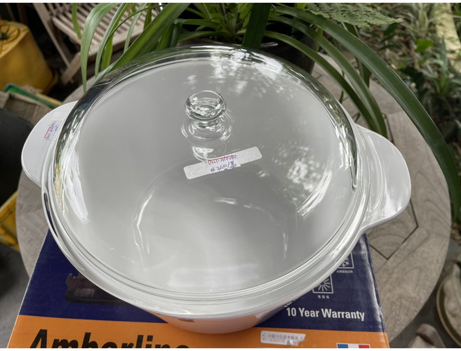 Luminarc 法國湯鍋 5L, 白色鍋身+透明鍋蓋, 1個, 26cm