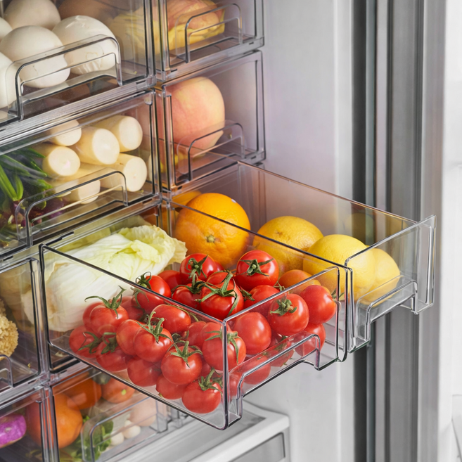 러빈홈 냉장고 슬라이딩 정리 트레이 냉장고 수납 정리함 투명 야채 과일 보관함, 2개