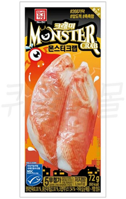 한성 게맛살 크래미 고급맛살 몬스터크랩 72g, 15개