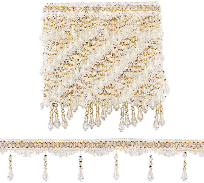 레이어드 플리츠 레이스 트림 복합 디자인 의상 인테리어 DIY, 1개, 화이트 PU 가죽 브레이드