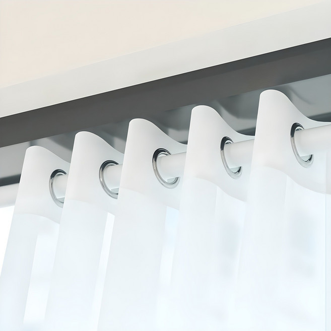 까사마루 커튼봉 + 고정 브라켓 3p, 화이트