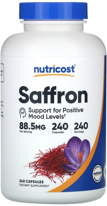 Nutricost 사프란 88.5mg 캡슐 240정, Nutricost 사프란 885mg 캡슐 240정, 1개 - 쿠팡