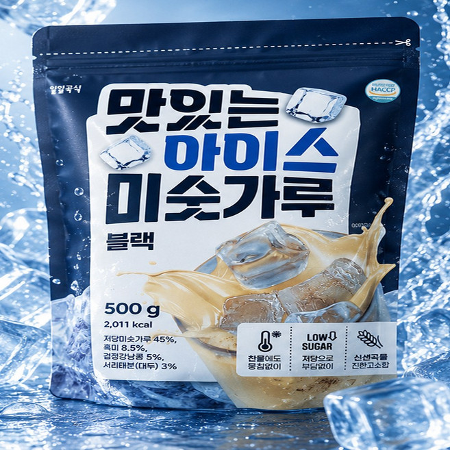 일일곡식 맛있는 아이스 미숫가루 블랙, 1개, 500g