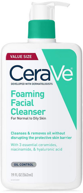 CeraVe 지성 피부용 포밍 페이셜 클렌저 데일리 페이스 워시 무향 562ml, 1개