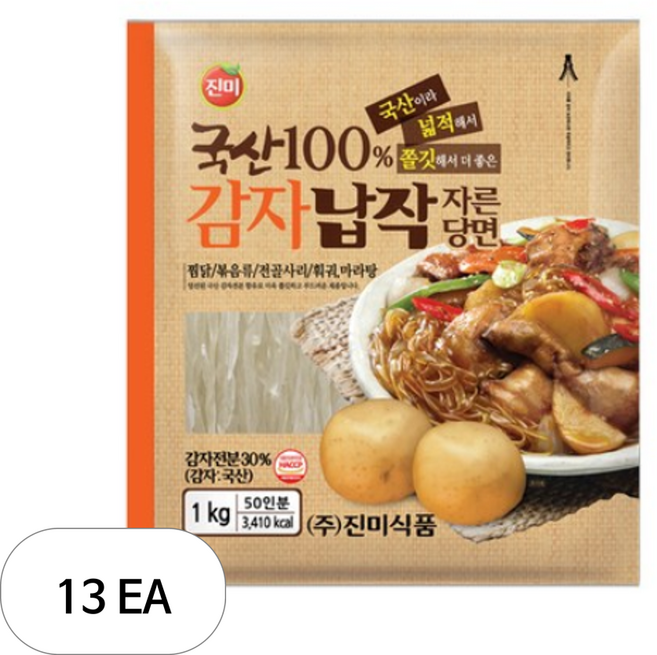 진미 감자납작당면, 1kg, 13개