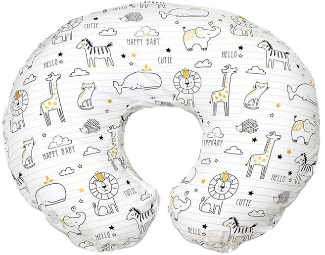 JoyBaby 孕婦枕授乳枕 枕芯枕套可拆卸 舒適哺乳 減輕腰背壓力, 獅與鹿-F