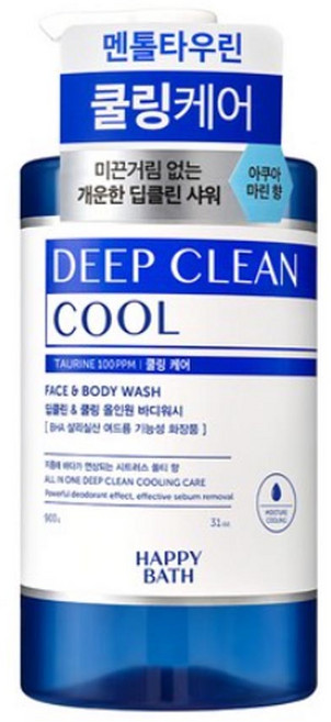 해피바스 딥클린 타우린 쿨링케어 바디워시 시트러스 쏠티 아쿠아 마린, 900g, 1개