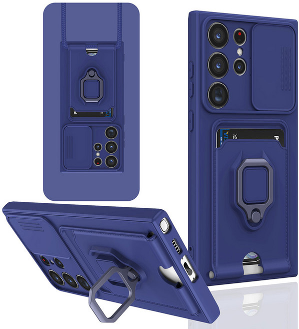 갤럭시 S25울트라 풀커버 카드 핑거링 목걸이 케이스