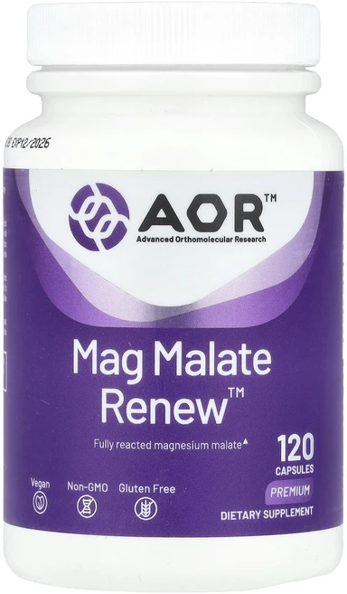 Advanced Orthomolecular Research AOR Mag Malate Renew 120 식물성 캡슐, Advanced Orthomolecular Res..., 1개, 120정 - 쿠팡