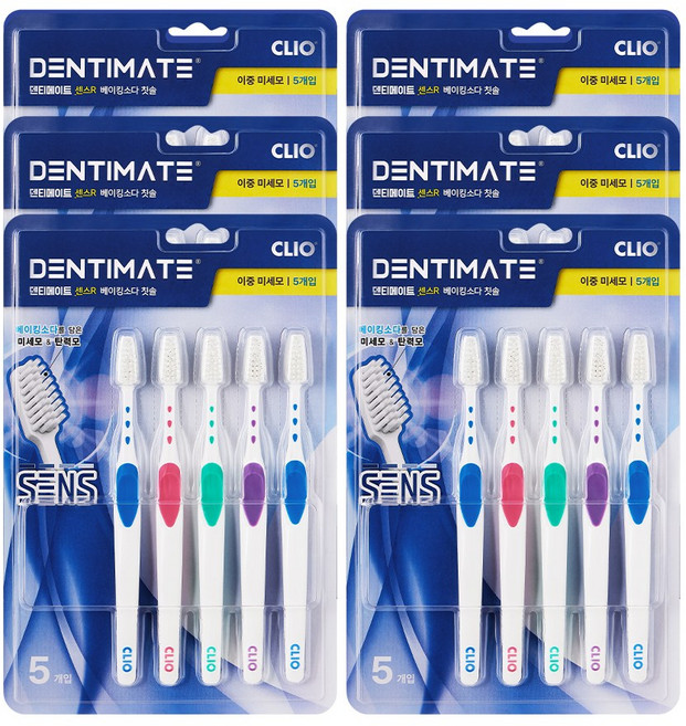 크리오 덴티메이트 센스R 베이킹소다 이중미세모 칫솔 5+5입, 10개입, 3세트