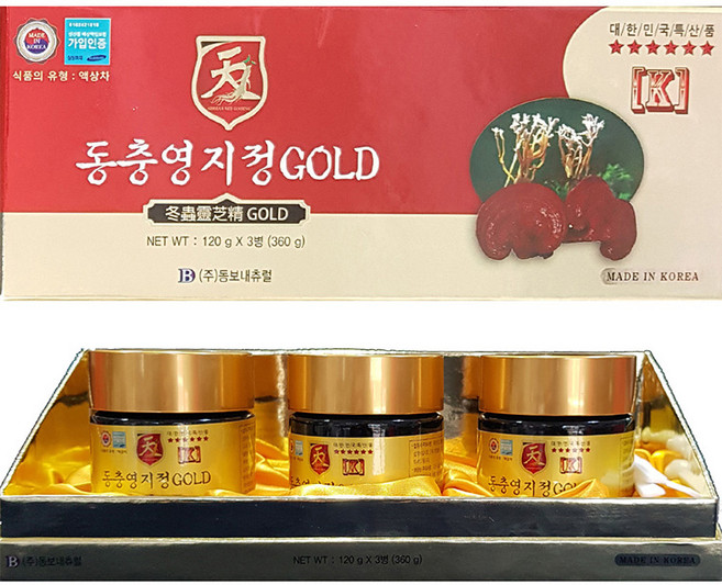 대한민국특산품 동충영지정 골드, 3개, 120g