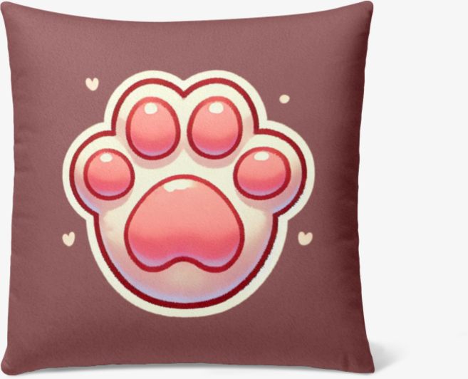 크래이지앤쿨디자인 집사님들 주목!! 사랑스러운 슈퍼냥냥이 핑크젤리 발바닥 귀여운 슈퍼댕댕이 꼬순내 발바닥 러블리 커플쿠션 ( 40 X 40 CM ), 냥냥이, 마르살라