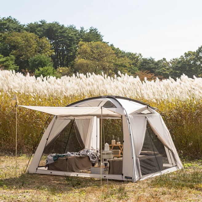 [카즈미] 브릭 쉘터 그늘막 텐트 감성캠핑 스타일리쉬 트렌디 차박 (3-4인용), 단일옵션, 단품없음