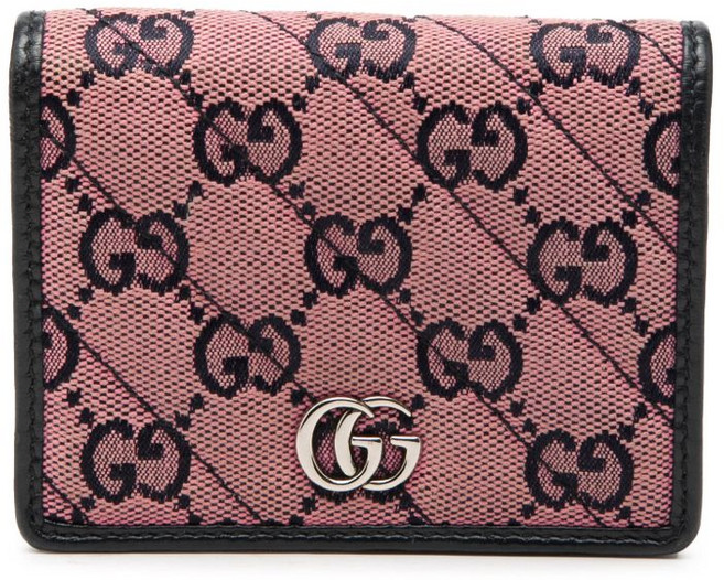 구찌 중고 2016-2026 GG 마몽 마틀라세 사선 GG 캔버스 카드 케이스 스몰 지갑