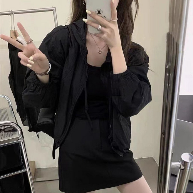 스타일닥터 여성 크롭 가벼운 바람막이 점퍼 초경량 간절기 자켓