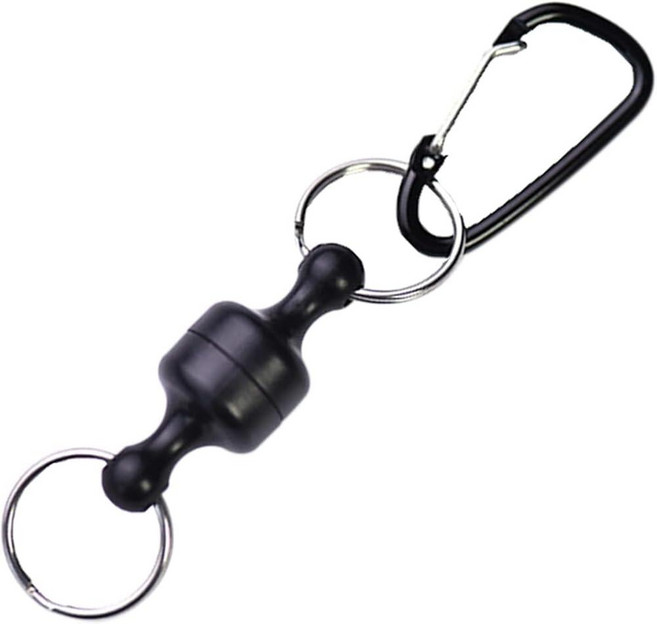 PurYupearl Fishing Strongest 마그네틱 네트 릴리즈 자석 클립 홀더 리트랙터 초강력 자석이 있는 퀵 키체인 플라이 낚시 버클 장비 액세서리(블랙), PurYupearl Fishing Strongest 마