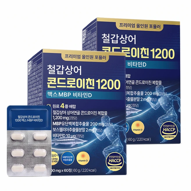 철갑상어 콘드로이친 1200 MBP 식약청 HACCP 닥터베닛, 1개, 60정 - 쿠팡