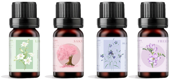 1+1 천연 오일 방향제 차량용 실내 아로마오일 에센셜 오일 방향제 리필, 2개, 10ml, 사쿠라오일