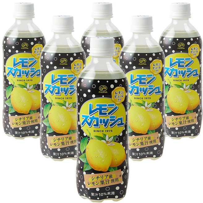 후지야 레몬 스쿼시 스파클링 레모네이드, 6개, 500ml