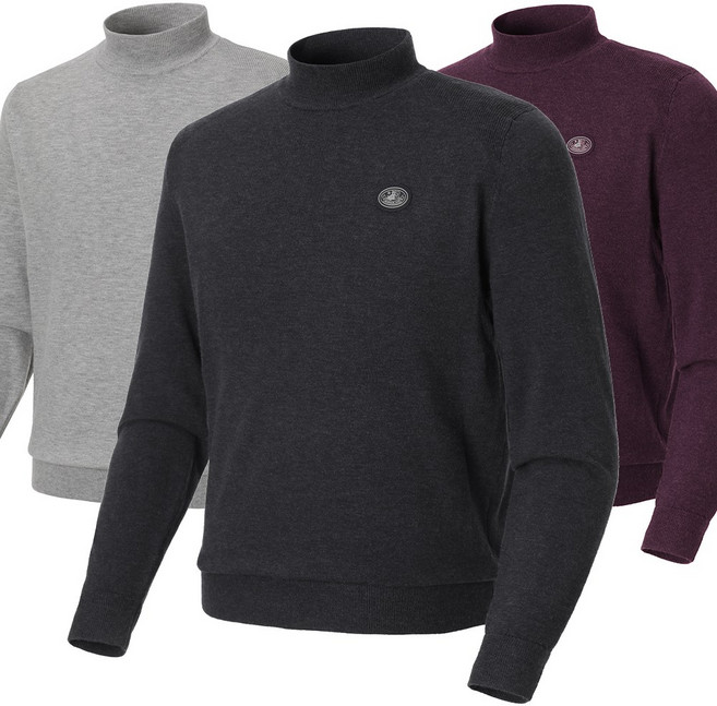 샤인힐즈 남성 프리미엄 니트 반 목폴라 울혼방 스판 반폴라 NB5001