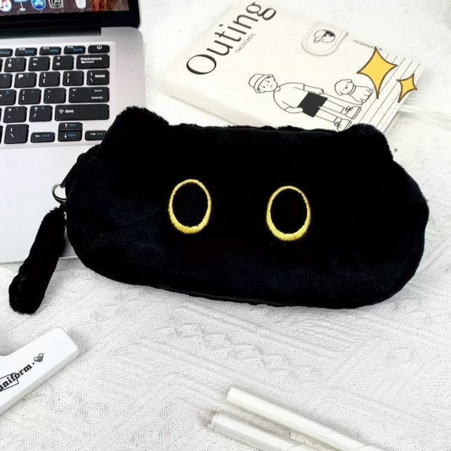 모든 큰눈 고양이 인형 필통 파우치 귀여운 애착 동물 생일 선물 인형 학용품 우정 펜케이스, 1개