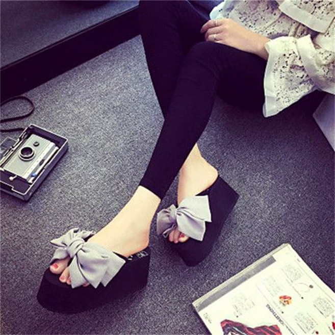 besteffie 통굽슬리퍼 여성용 큐티 빅리본 파스텔 칼라 통굽 슬리퍼 키높이 리본 E88